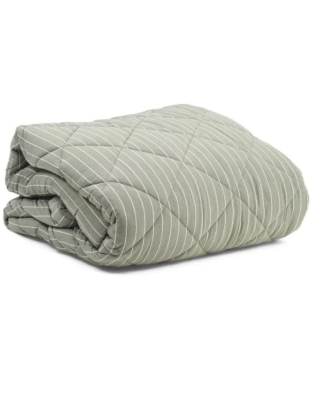 The Texture Collection Comforter Set- Olive Green Pinstripe